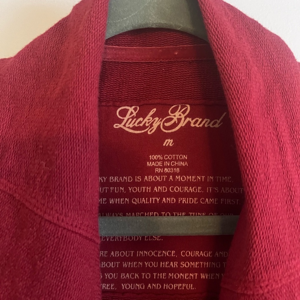 Lucky Brand Burgundy Open Front Tie-Waist Sweater - Picture 4 of 5
